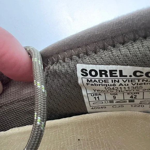 SOREL Women's Athletic Shoes Sneakers Gray Neon Green Lace Up Size 11 - Picture 5 of 8